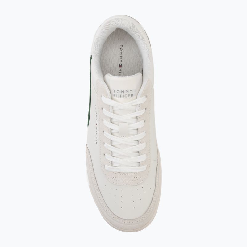 Men's shoes Tommy Hilfiger Basket Core Leather Suede Mix ecru/street green 5