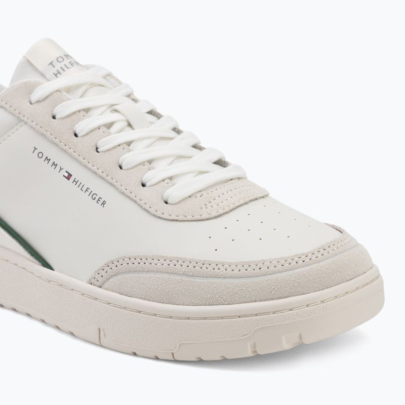 Men's shoes Tommy Hilfiger Basket Core Leather Suede Mix ecru/street green 7