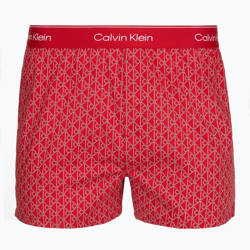 Men's boxers Calvin Klein LV00NB4727 Boxer Slim black/prep emblem goji berry/grisai 2