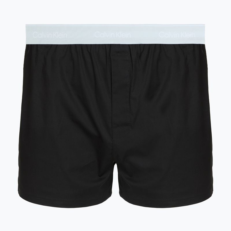 Men's boxers Calvin Klein LV00NB4267 Boxer Slim black bodies w/ poseidon blue/plein 2