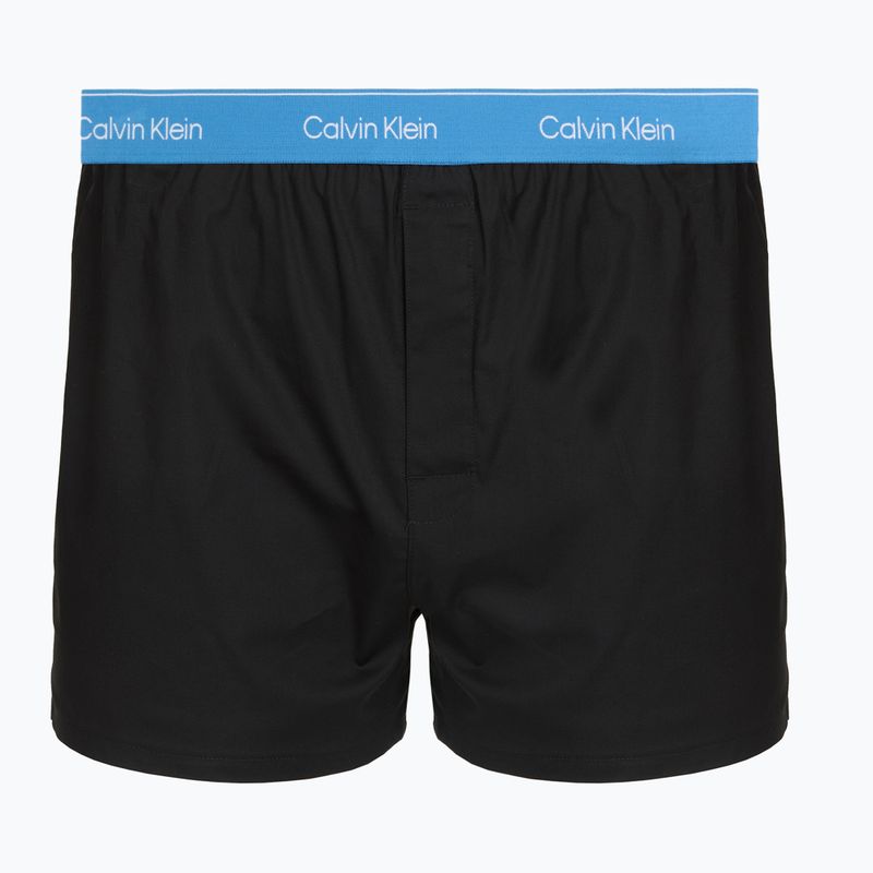 Men's boxers Calvin Klein LV00NB4267 Boxer Slim black bodies w/ poseidon blue/plein 3
