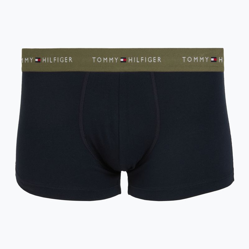 Men's boxers Tommy Hilfiger Trunk WB 3 pack nb//white/orna green/utility olive 4