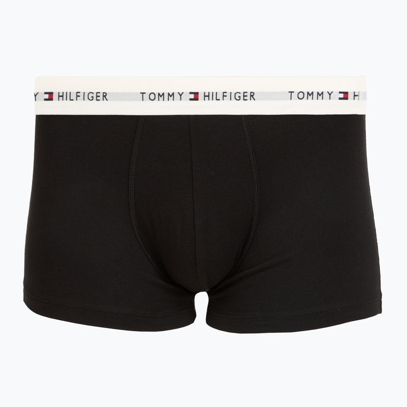 Men's boxers Tommy Hilfiger Trunk WB 3 pack nb//opu blu/orna green/ivory silk 2
