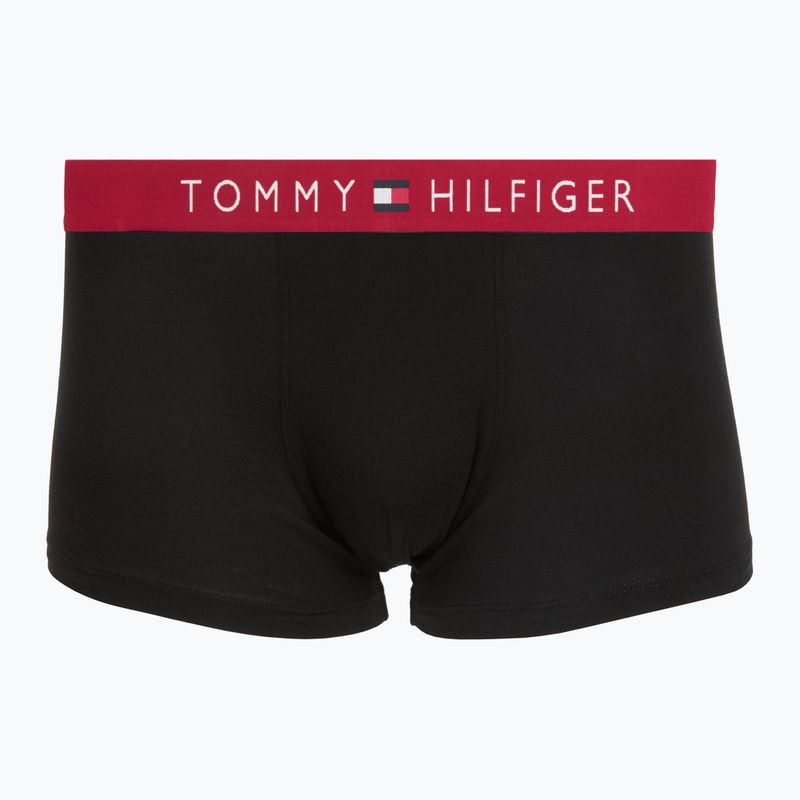 Men's boxers Tommy Hilfiger Trunk WB 3 pack medium red/rasp juice/burgundy 3