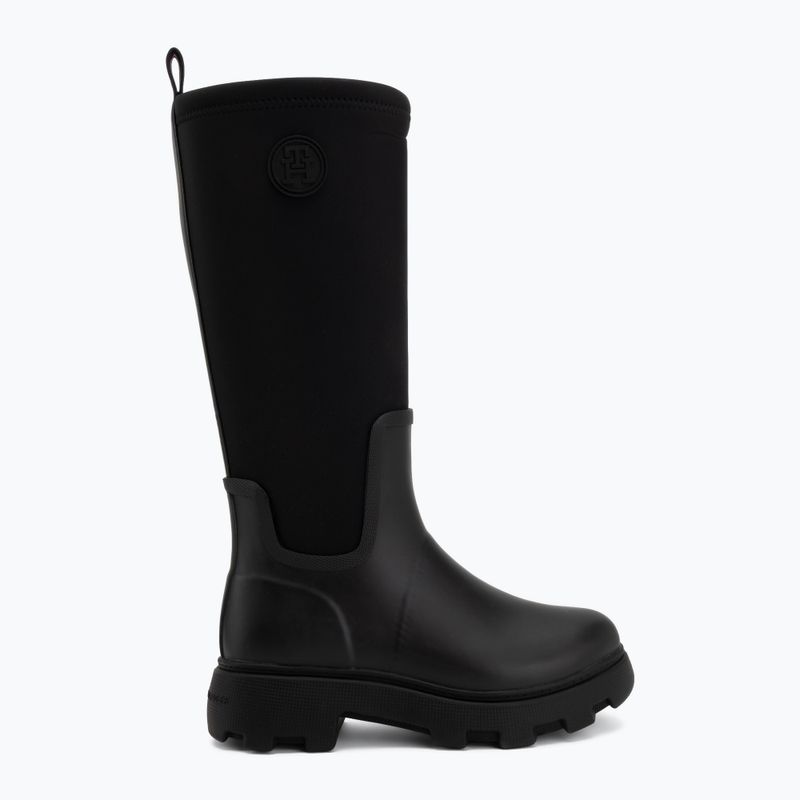 Women's wellington boots Tommy Hilfiger Stamp Warm Knee black 2