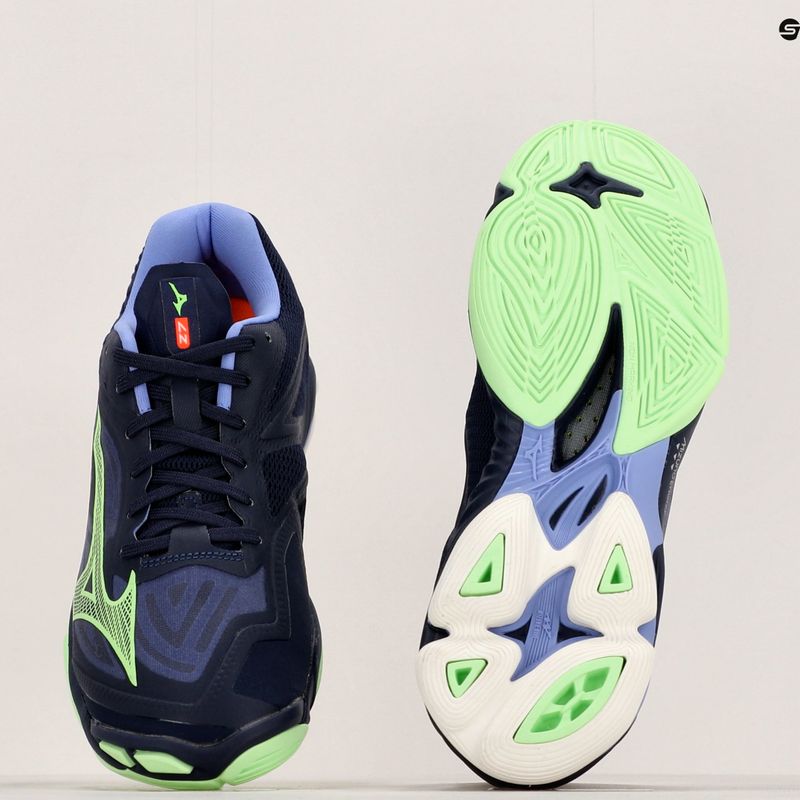Men's volleyball shoes Mizuno Wave Lightning Z7 evening blue / tech green / lolite 10