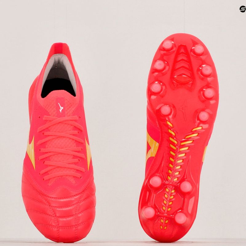 Men's Mizuno Morelia Neo IV Beta Elite MD football boots flery coral2/bolt2/flery coral2 10