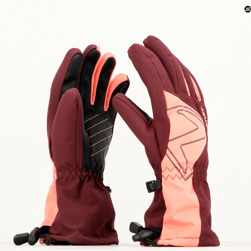 ZIENER Laval AS AW velvet red children's ski glove 3