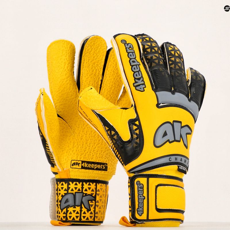 4Keepers Champ Astro VI goalkeeper gloves yellow/grey 5