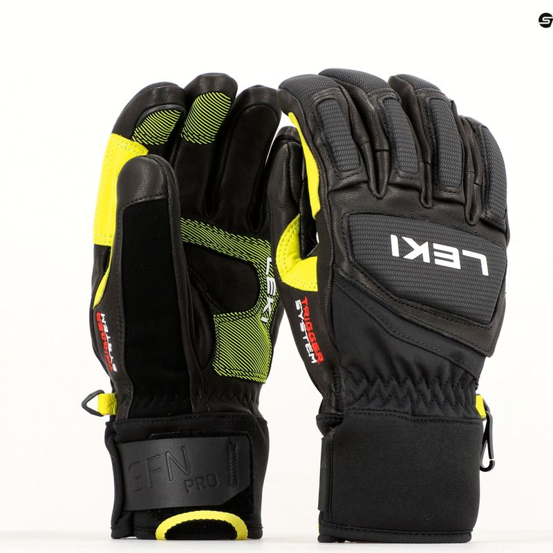 LEKI Griffin Pro 3D men's ski glove black/neon 8