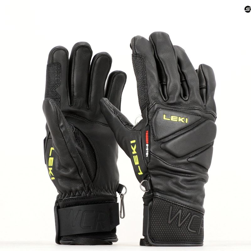Men's Ski Gloves LEKI WCR Venom Speed 3D black ice/lemon 7