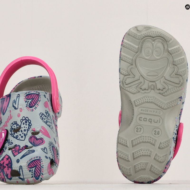 Coqui Little Frog mid.grey/fuchsia love/amulet children's sandals 14