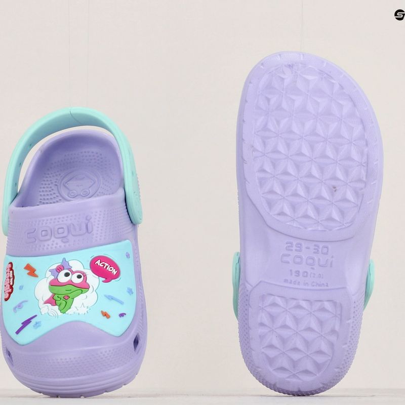 Coqui maxi light lilac/light mint hero children's sandals 15