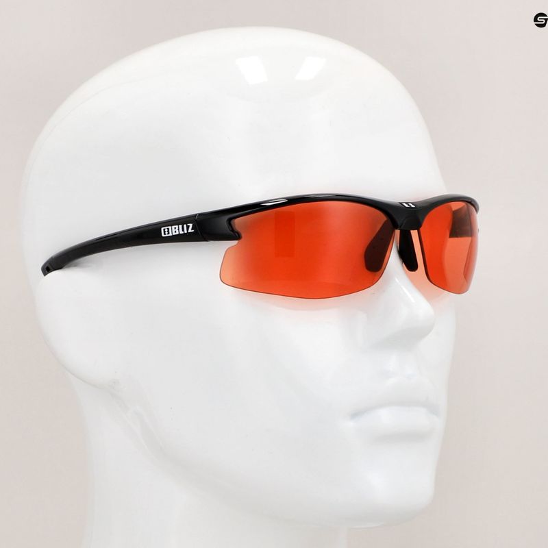Bliz Motion S2 shiny metallic black/orange cycling glasses 9