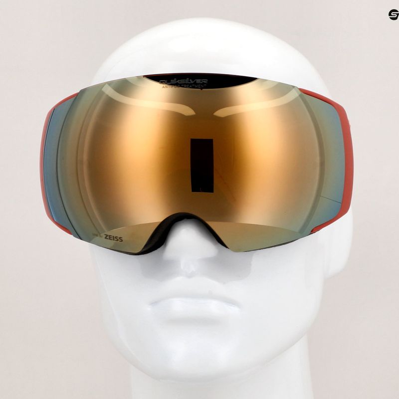 Quiksilver Greenwood S3 black redwood / clux gold mi snowboard goggles 10