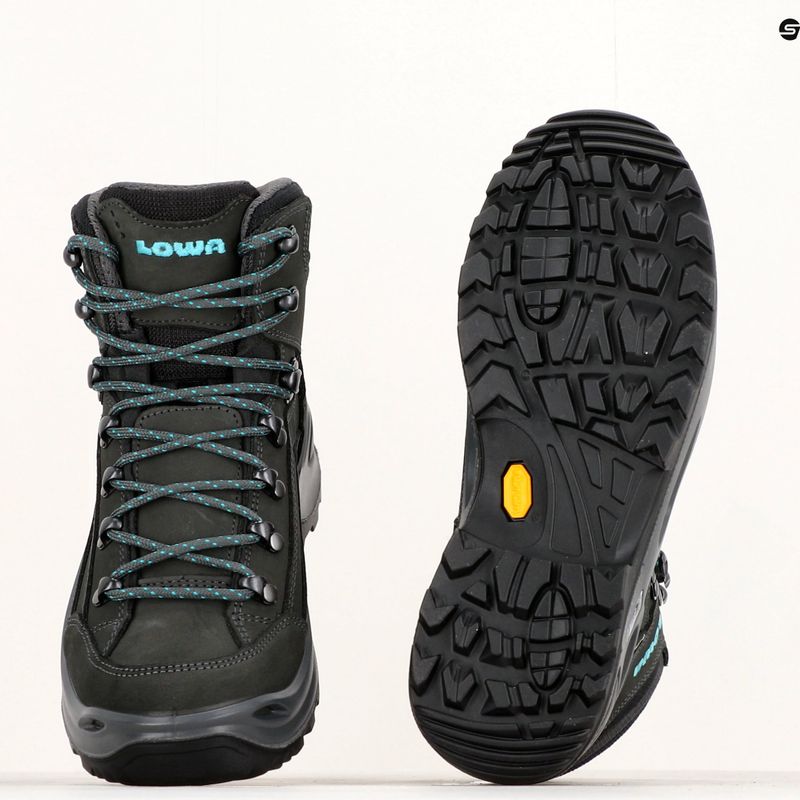 LOWA Renegade GTX Mid asphalt/turkis shoes 10