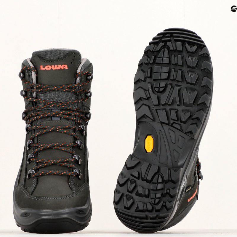 LOWA Renegade GTX Mid anthrazite/mandarin shoes 10