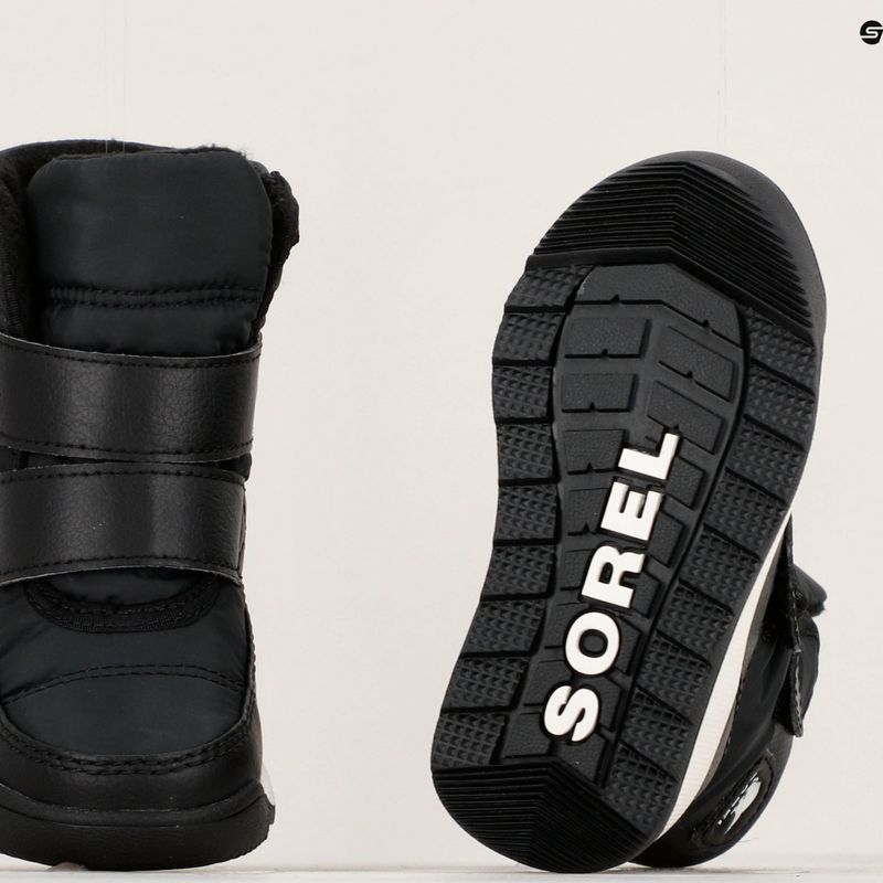 Sorel Whitney II Strap WP black/sea salt children's snow boots 16