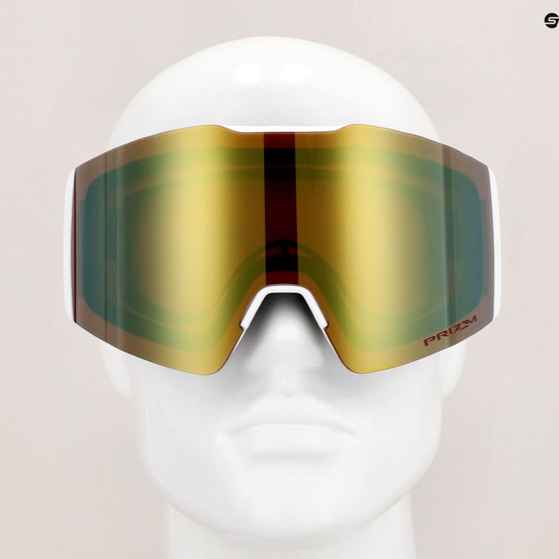 Oakley Fall Line white leopard/prizm sage gold iridium ski goggles 7