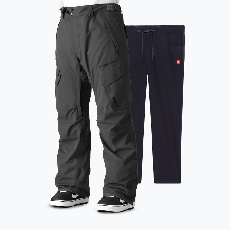 Men's 686 Smarty 3-in-1 Cargo Snowboard Trousers charcoal