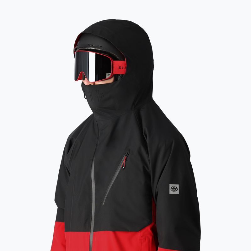 Men's 686 Hydra Thermagraph true red colourblock snowboard jacket 4