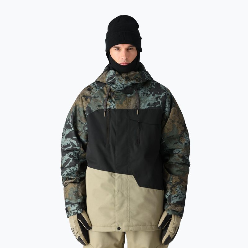 Men's 686 Geo cypress green hemisphere colourblock snowboard jacket