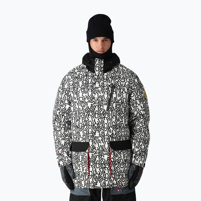 Men's 686 Spectra Insulated keith haring white colourblock snowboard jacket