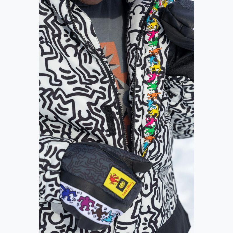 Men's 686 Spectra Insulated keith haring white colourblock snowboard jacket 2