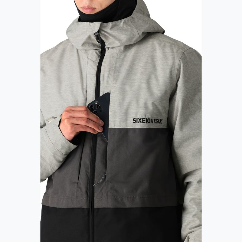 Men's 686 Smarty 3-in-1 Form white heather colourblock snowboard jacket 6