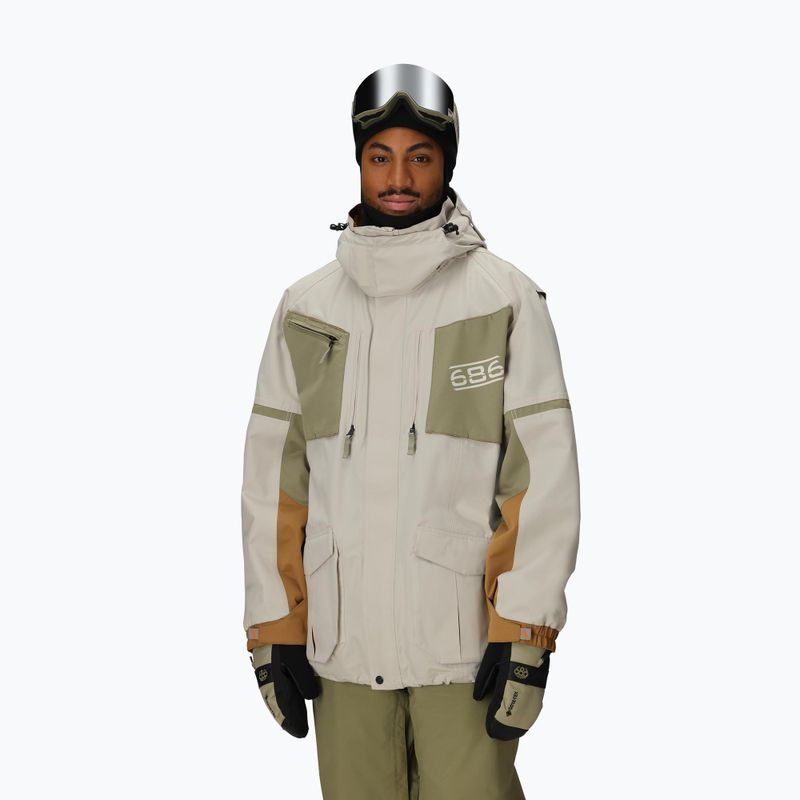 Men's snowboard jacket 686 2001 Transfer limestone colorblock 4
