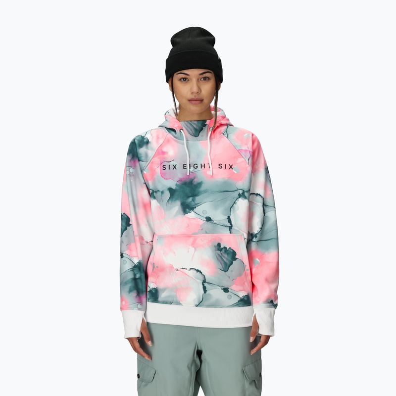 Women's snowboard sweatshirt 686 Bonded Fleece Pullover Hoody geranium pink ink
