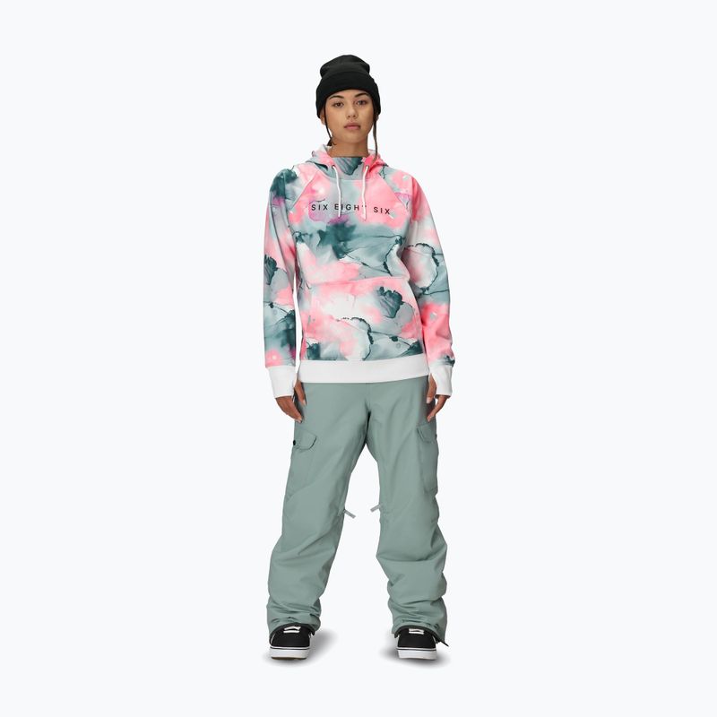 Women's snowboard sweatshirt 686 Bonded Fleece Pullover Hoody geranium pink ink 2