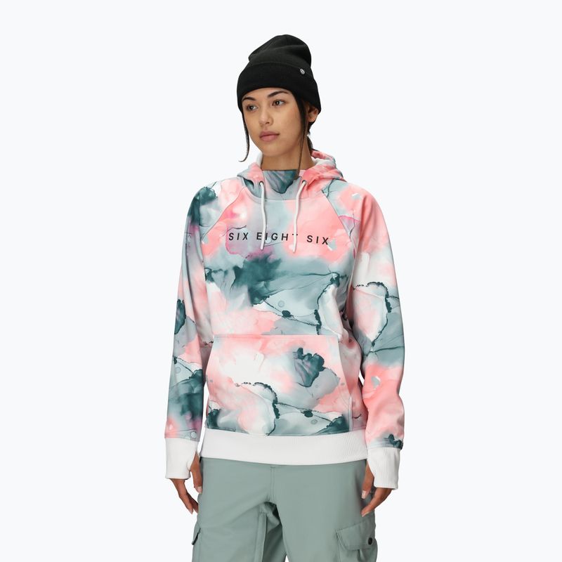 Women's snowboard sweatshirt 686 Bonded Fleece Pullover Hoody geranium pink ink 4