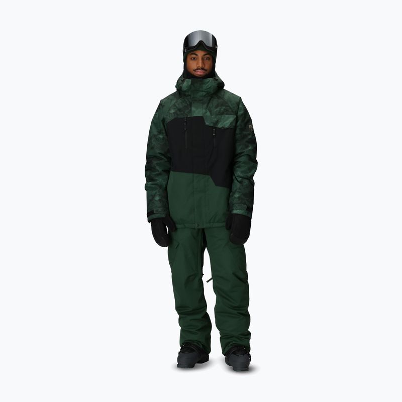 Men's snowboard jacket 686 Geo Insulated moss green colorblock 2