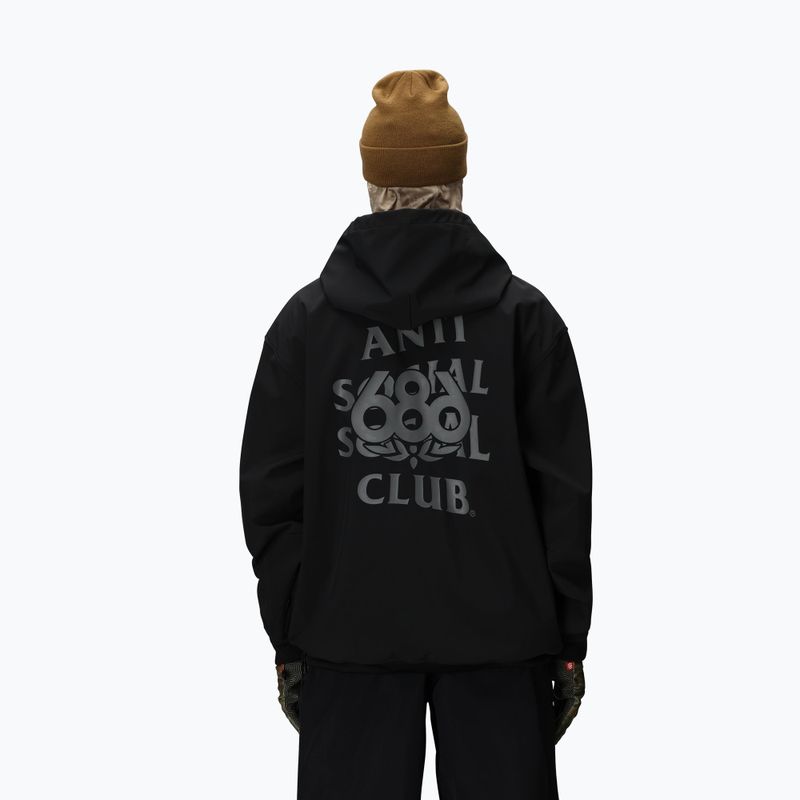 Men's snowboard sweatshirt 686 x ASSC F1 Waterproof Team Hoody assc black 2