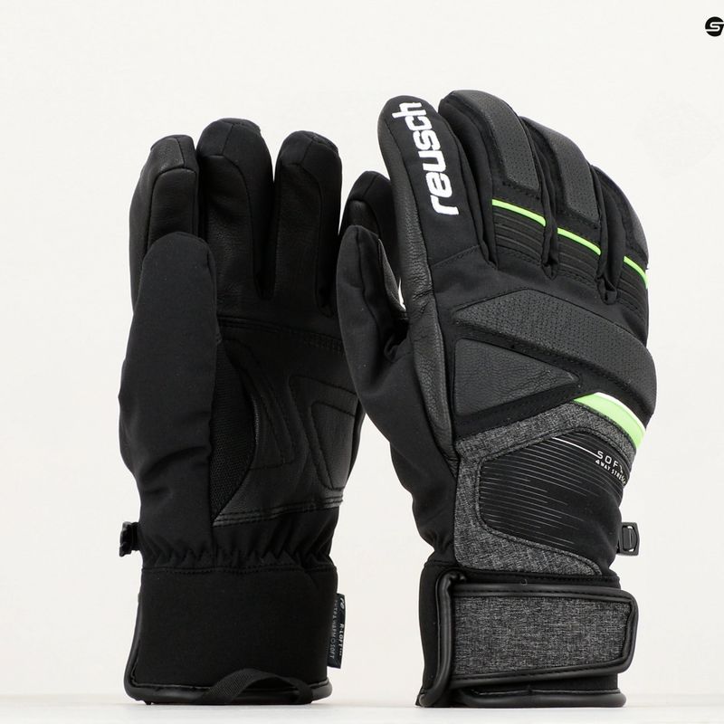 Reusch Storm R-Tex Xt ski glove black/black melange/neon green 9