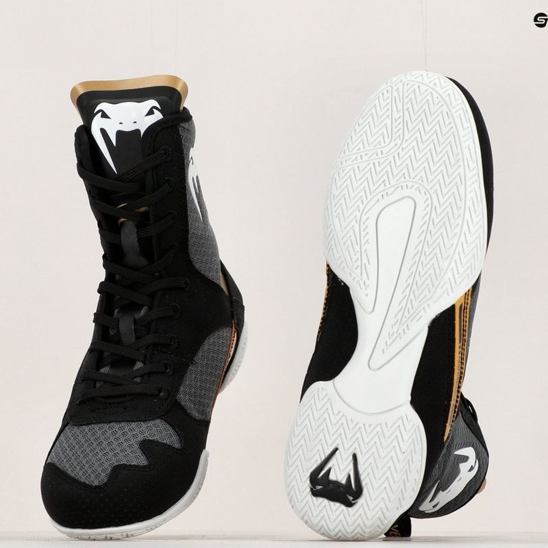 Venum Elite Boxing shoes black/white/gold 8