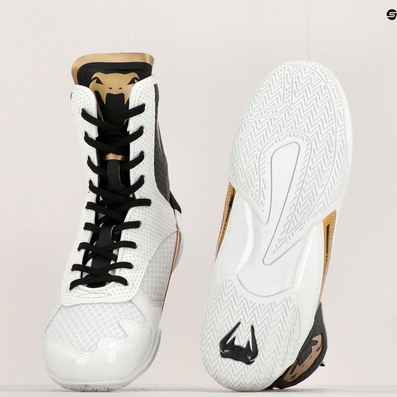 Venum Elite Boxing shoes white/black/gold 8