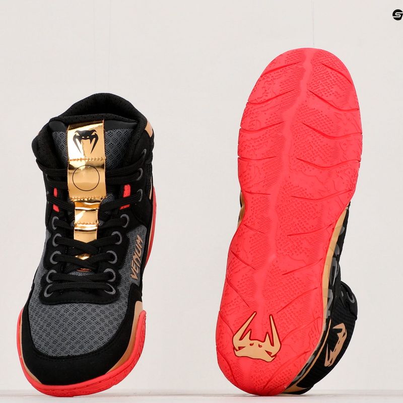 Venum Elite Wrestling Boxing shoes black/gold/red 8