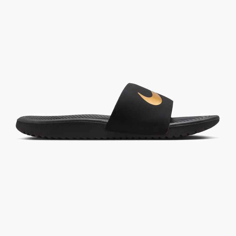 Kidsʼ Nike Kawa slides black/metallic gold