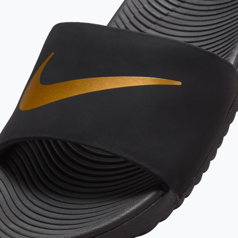 Kidsʼ Nike Kawa slides black/metallic gold 7