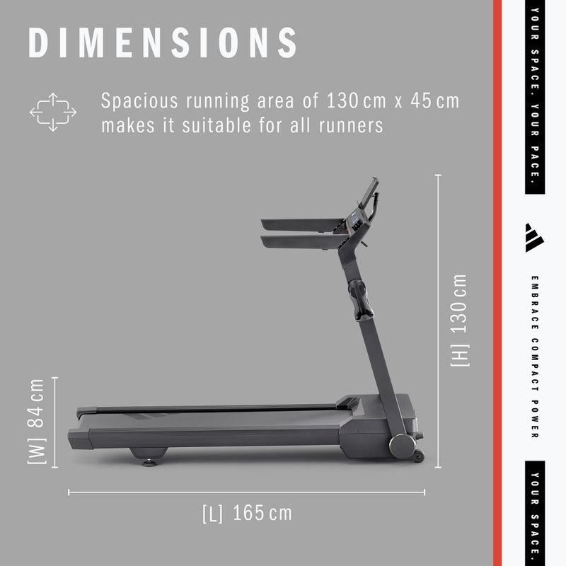 Electric treadmill adidas T-24C Folding Treadmill black 15