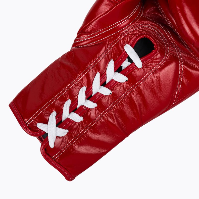 Fairtex Pro Competition Boxing Gloves Locked Thumb Leather red 6