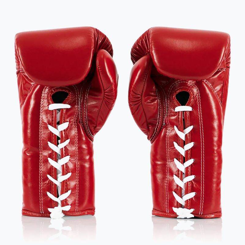 Fairtex Pro Competition Boxing Gloves Locked Thumb Leather red 2