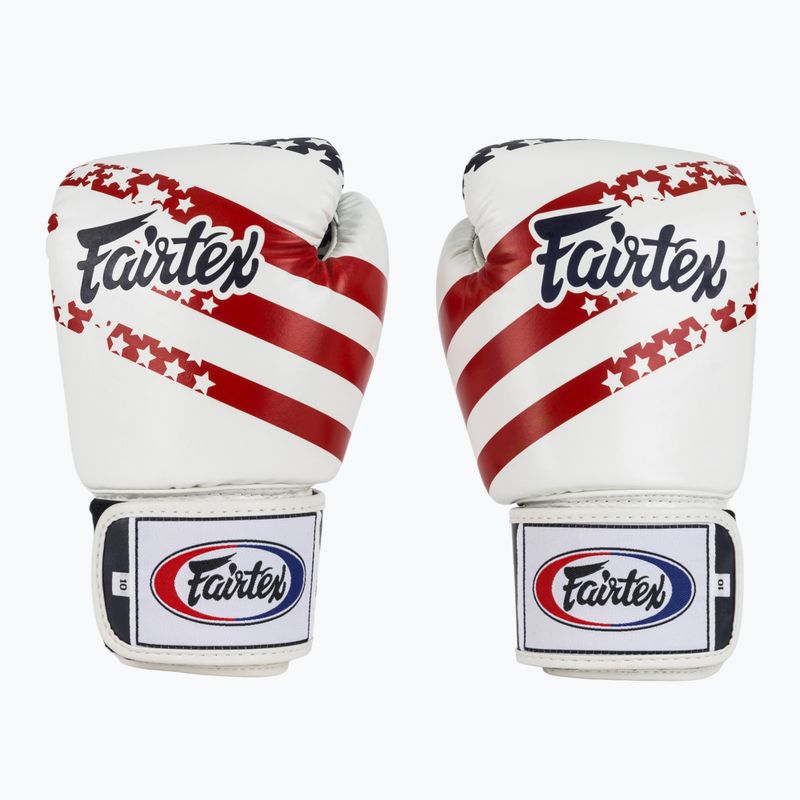 Fairtex Universal "Tight-Fit" Design USA white boxing gloves 2