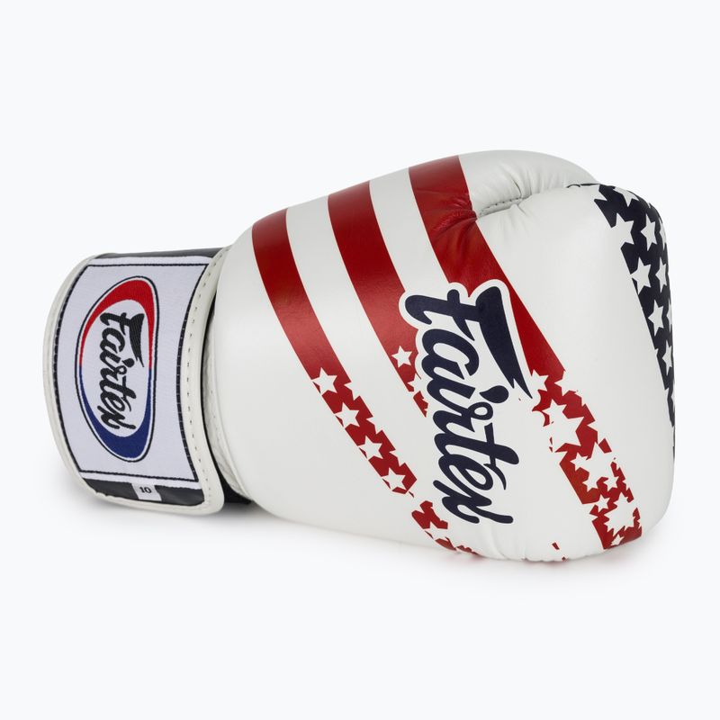 Fairtex Universal "Tight-Fit" Design USA white boxing gloves 5