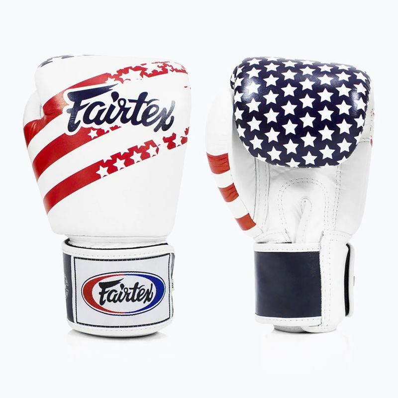 Fairtex Universal "Tight-Fit" Design USA white boxing gloves