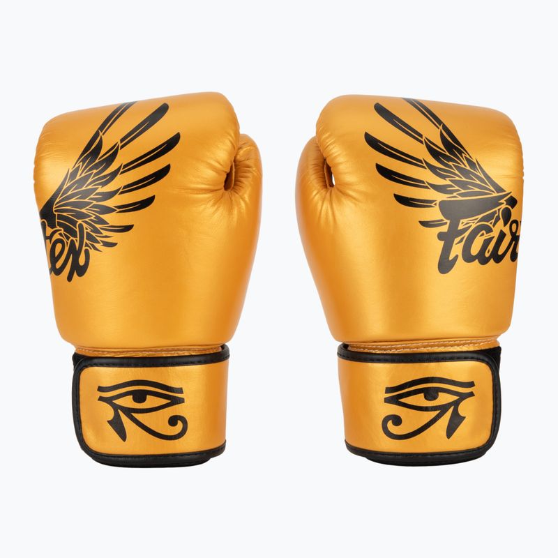 Fairtex Universal "Tight-Fit" Design Falcon gold boxing gloves 2