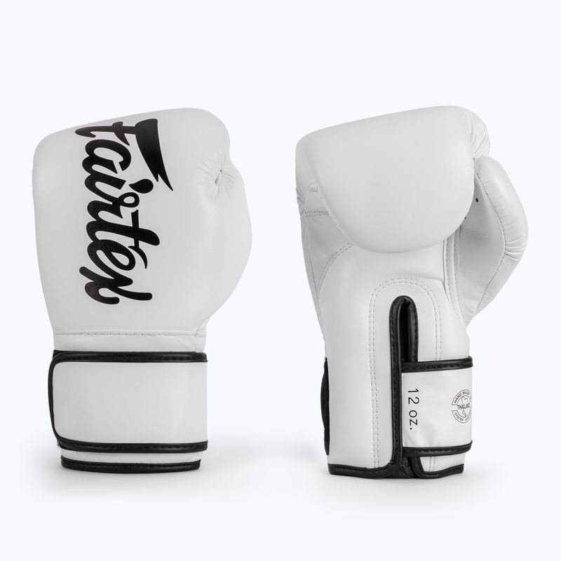 Fairtex Microfiber white boxing gloves