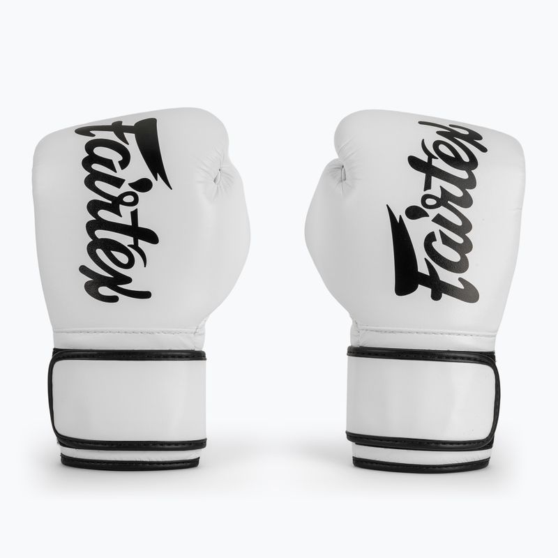 Fairtex Microfiber white boxing gloves 2